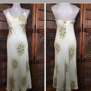 J crew light green silk spaghetti strap dress
